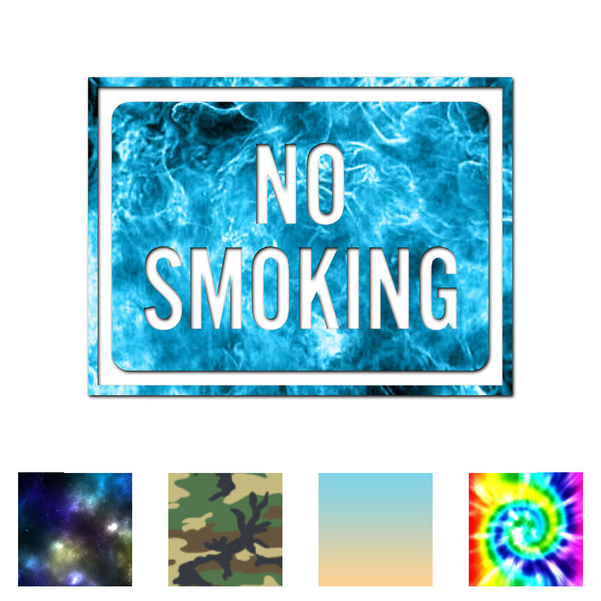 No Smoking Business Sign – Decal Sticker – Multiple Patterns & Sizes – ebn4009