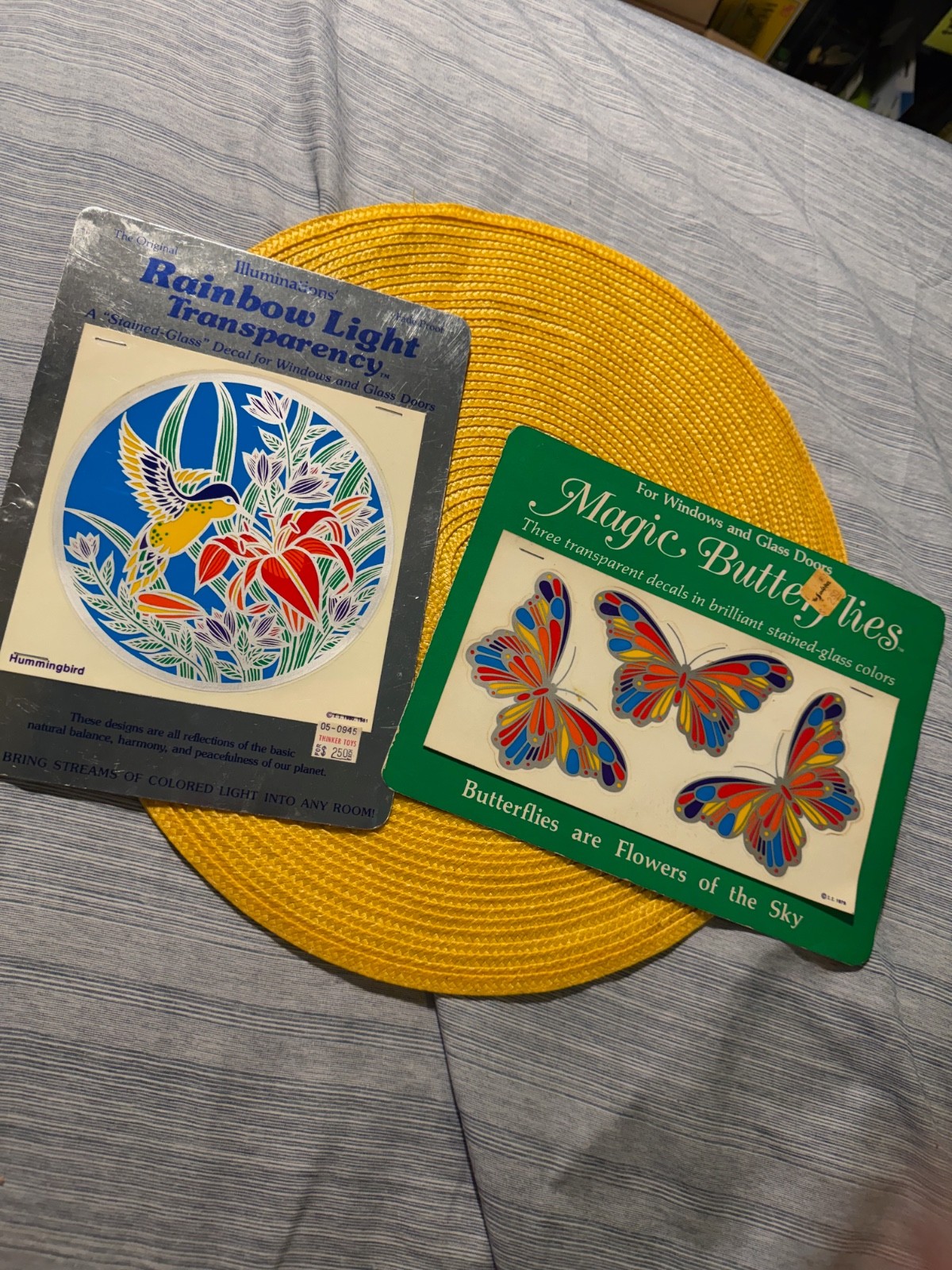 1979 Illuminations Rainbow Light Transparency Hummingbird/Butterflies Decals