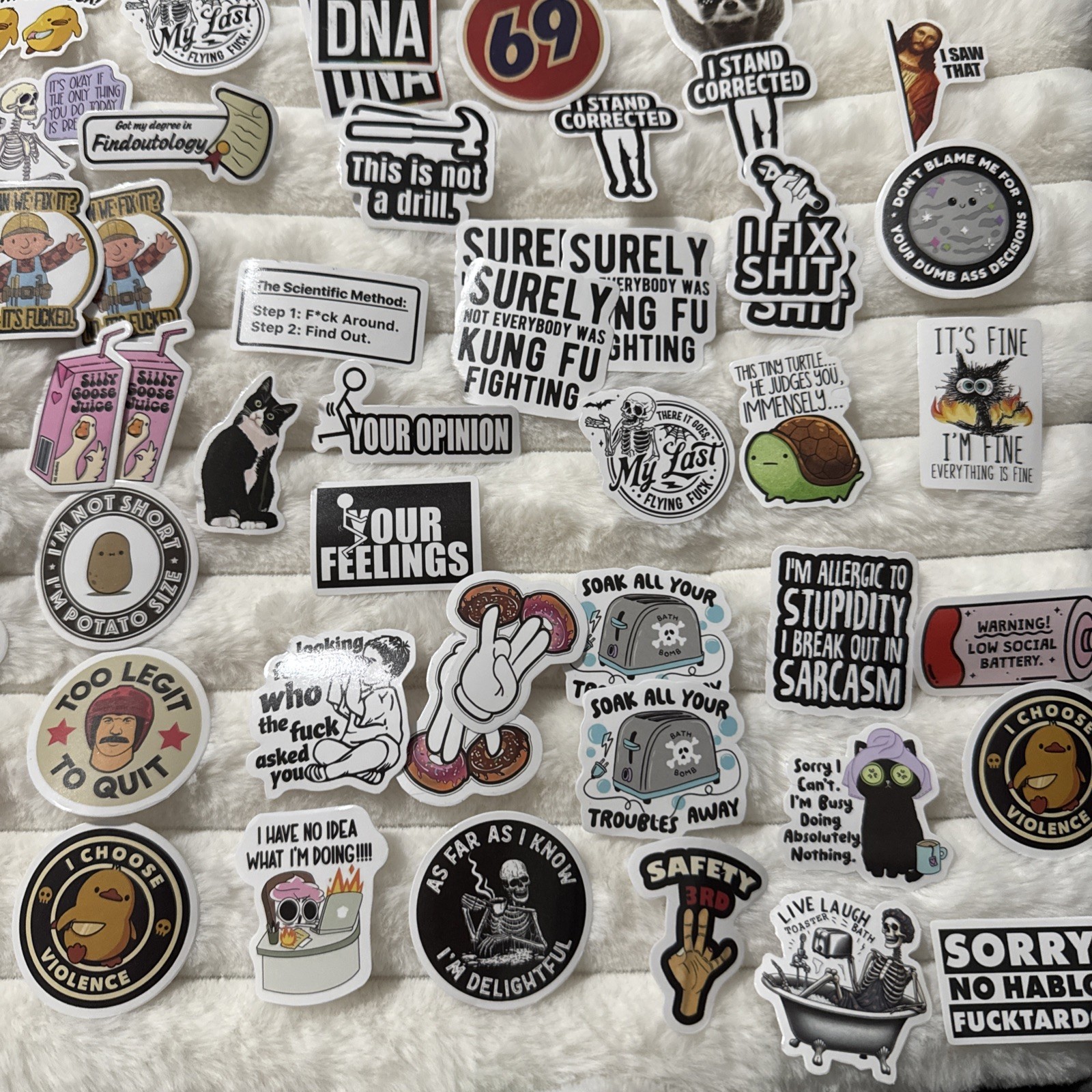 130 Pcs Funny Saying Stickers for Adults Quote Water Bottles Stickers Bumper Wal