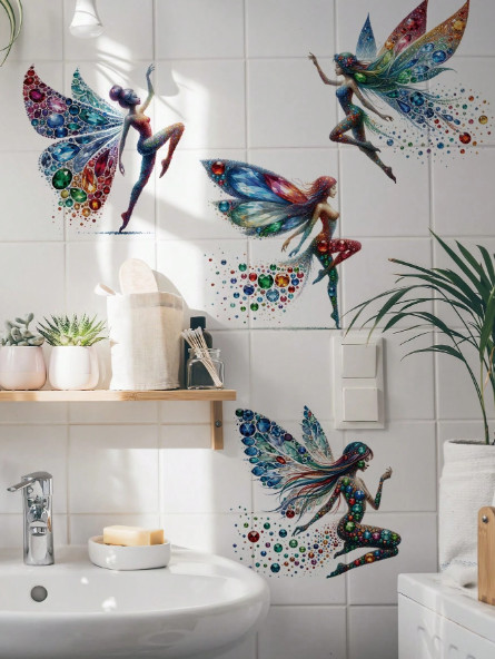 Butterfly Fairy Wall Stickers Decals – 4pcs Vinyl Home Decor Spring Gift