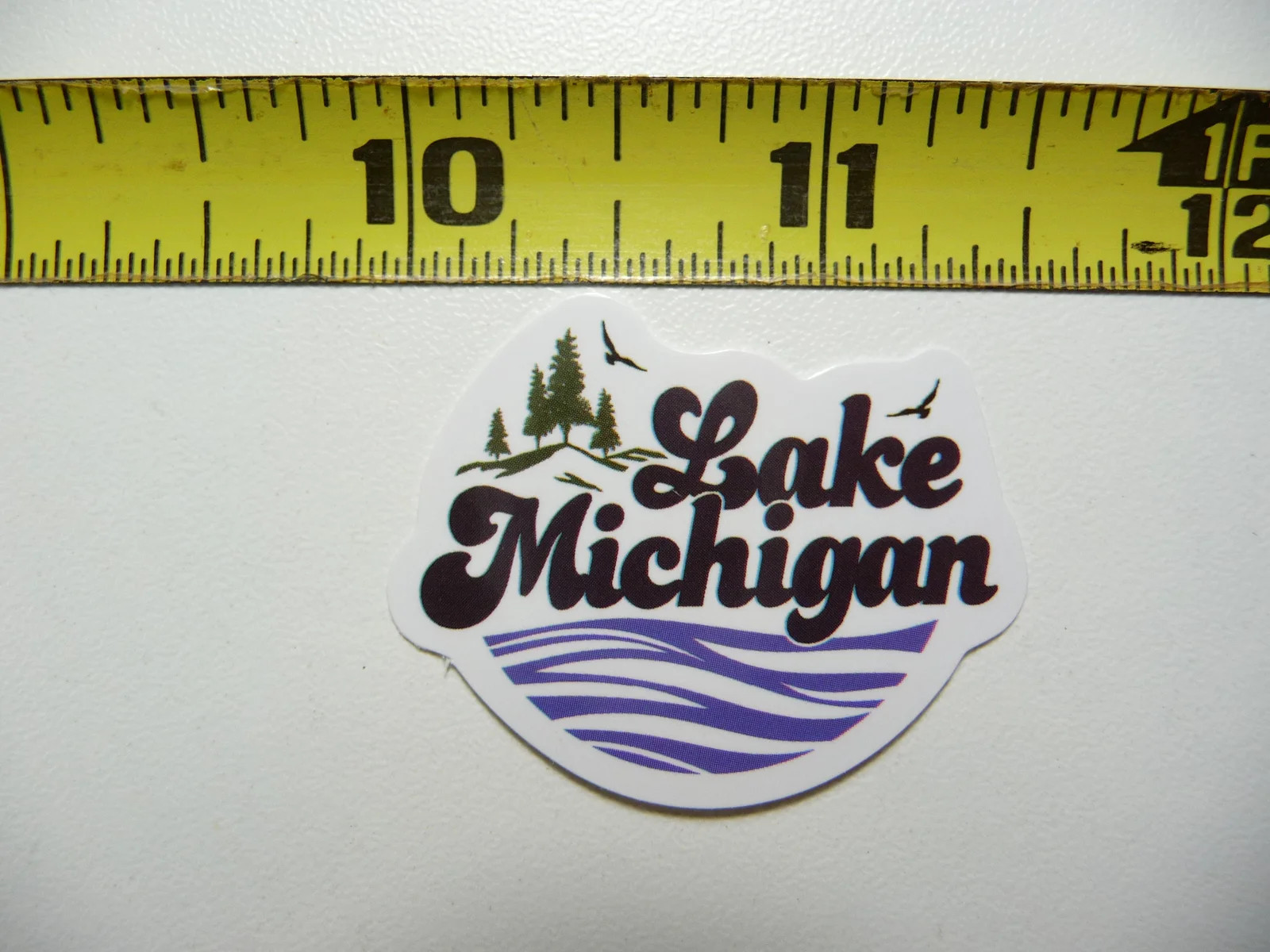 LAKE MICHIGAN WAVES BIRDS SMALL STICKER DECAL TRAVEL STATE SOUVENIR FUN