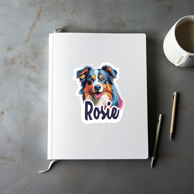 Australian Shepherd Dog Rosie Name Car Bumper Sticker Waterproof Vinyl Decal