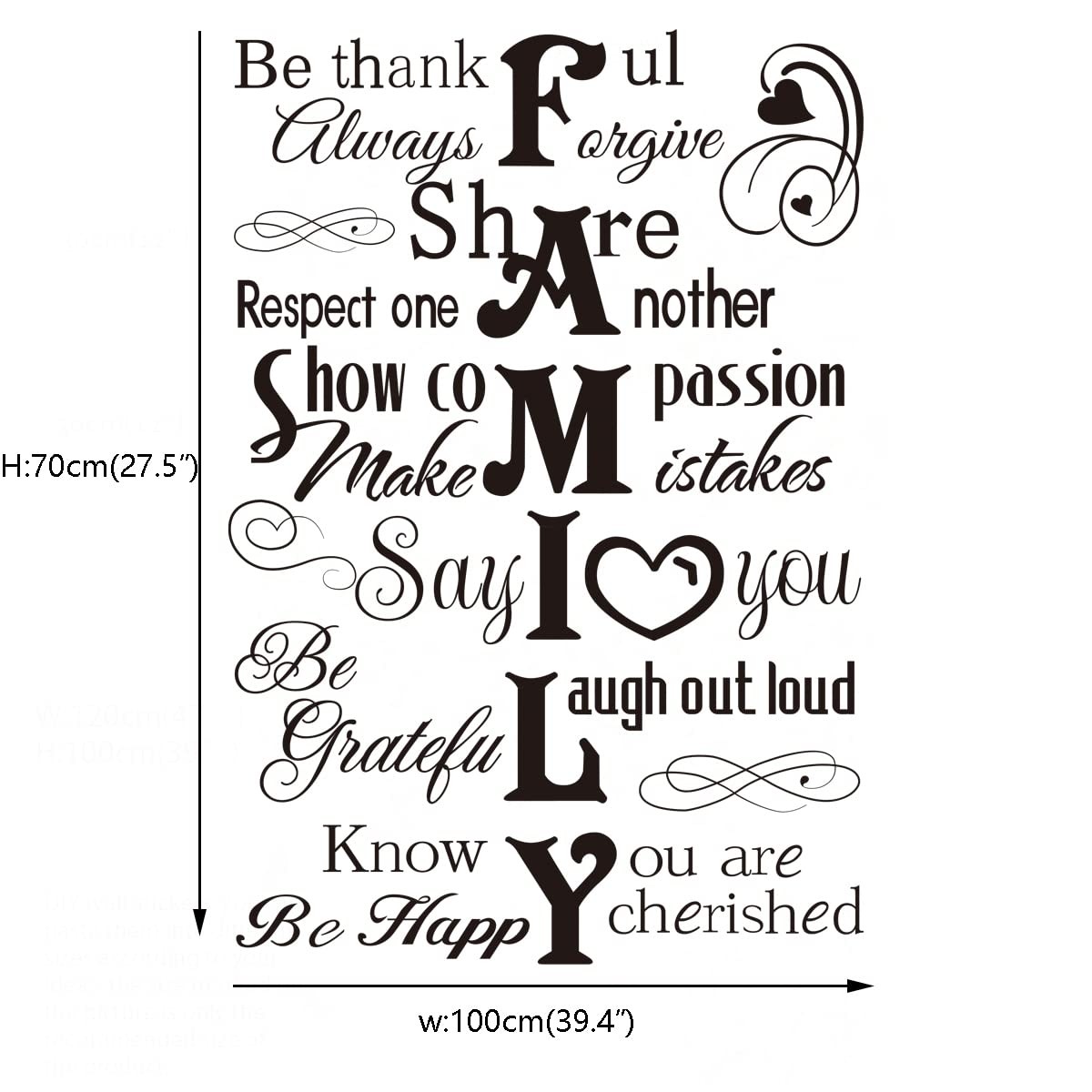 Family Saying Wall Art Stickers Inspirational Quotes Wall Decals Living Room …