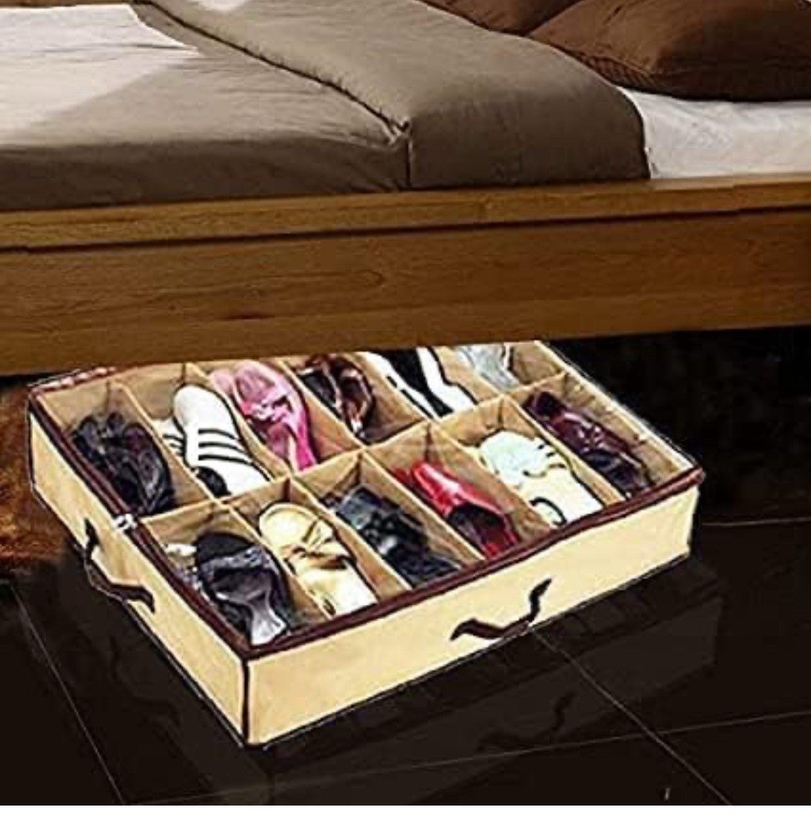 2 Pcs Ladies/kids Storage House Hold Shoe Under bed Foldable Closet organizer