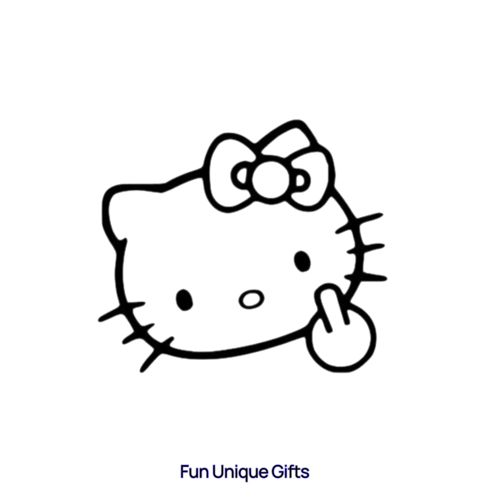 Hello Kitty middle fing Vinyl Decal Sticker -Multiple Colors & Sizes- SHIPS FREE