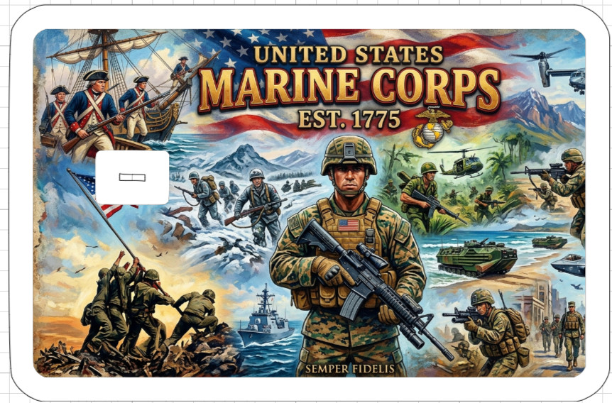 Military Veteran Credit Debit ATM Card Skin Sticker Army Marines Airforce Navy