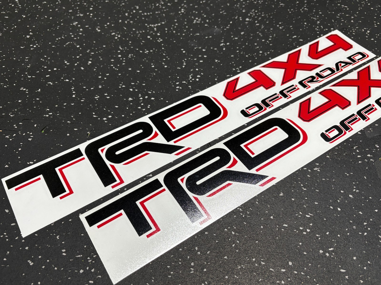 2x TRD 4×4 Off Road Vinyl Decal Black & Red fits Tacoma 4Runner Tundra (Outdoor)