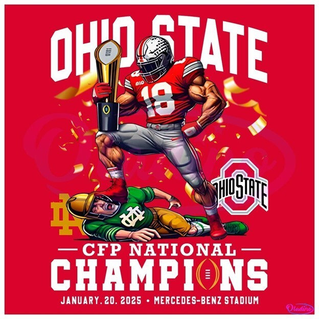 2024 National Champions Ohio State, Vinyl Die Cut Sticker