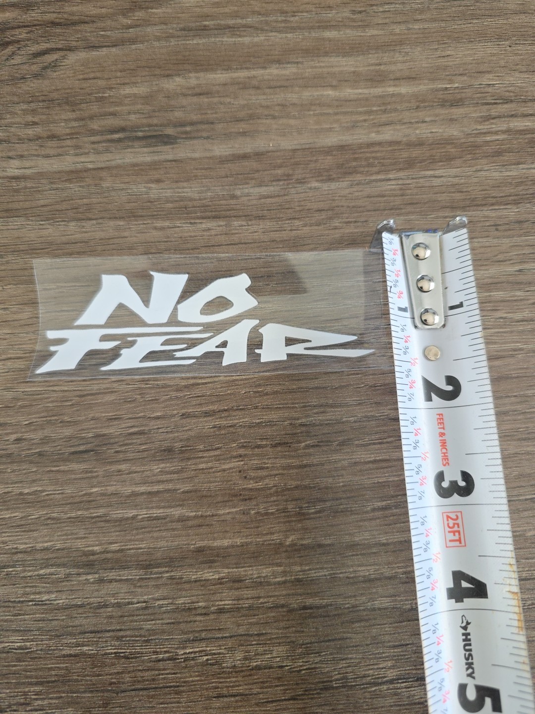 NO FEAR White Solid Raised UV DTF Decal STICKER Waterproof High Quality 4in