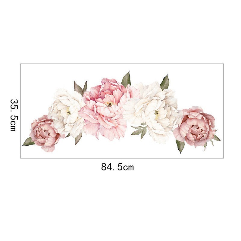 LARGE PEONY FLOWER PATTERN BEDROOM WALL STICKER MURAL DECALS HOME ART DECOR SPEC
