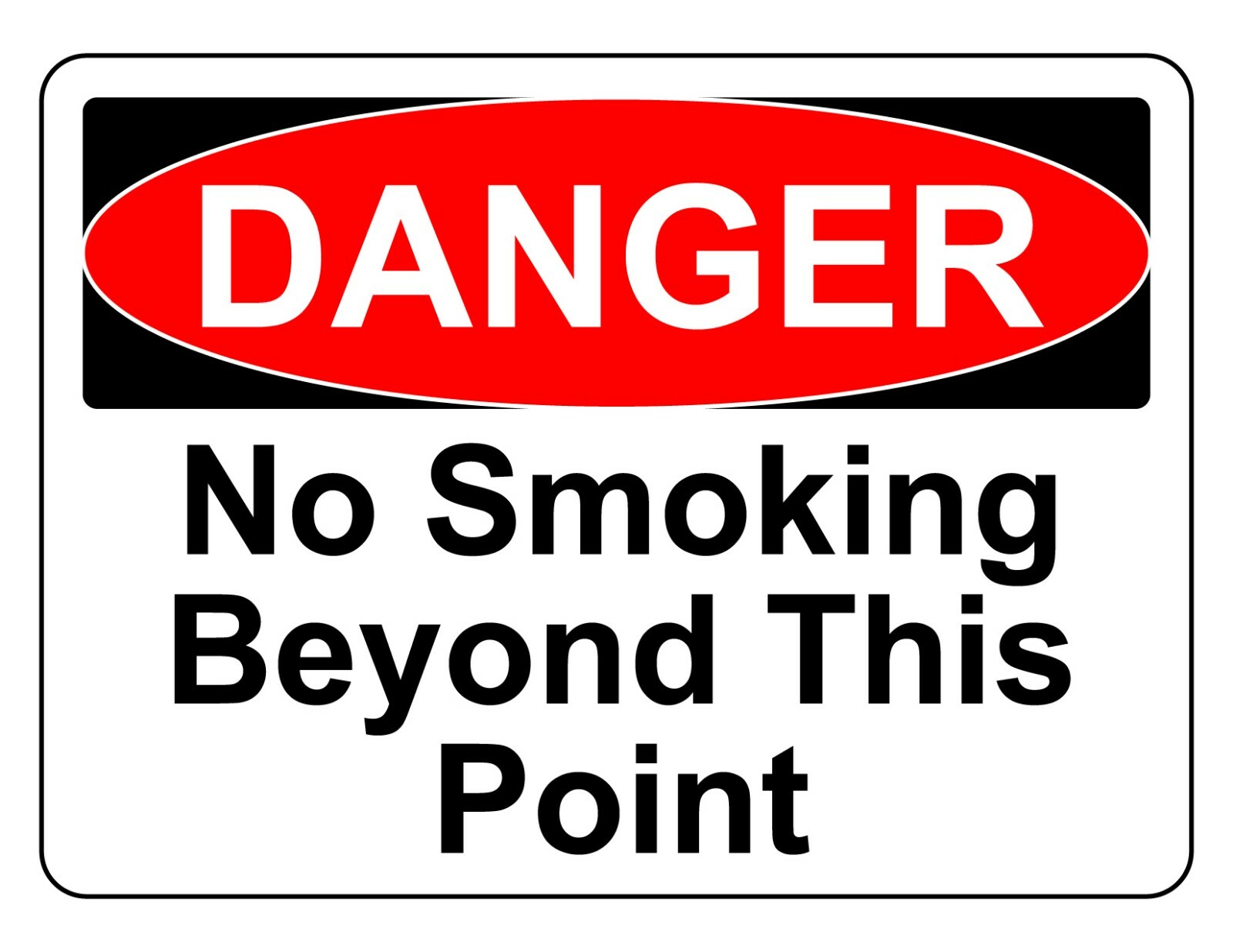 DANGER NO SMOKING BEYOND THIS POINT OSHA DECAL SAFETY SIGN STICKER 3M USA MADE