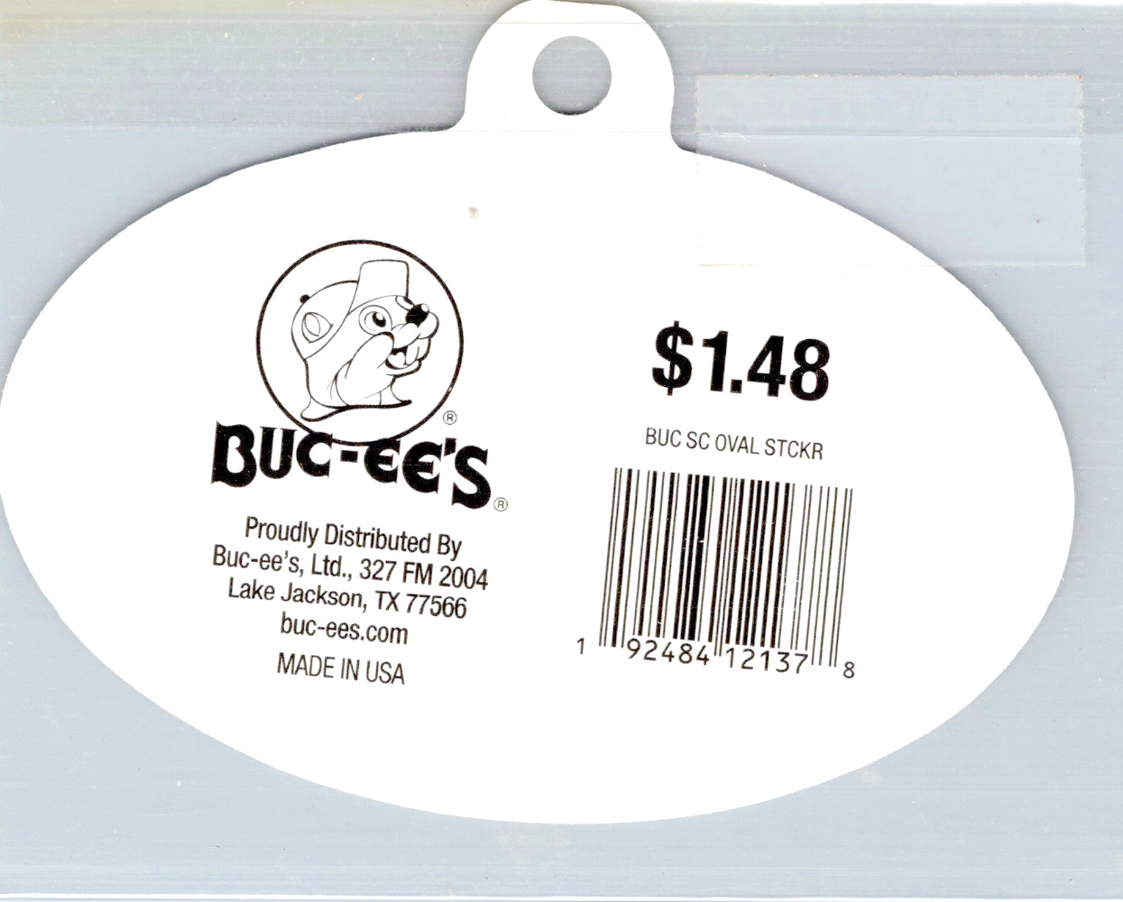 Buc-ee's South Carolina Small Oval Advertising Sticker – Logo SC – 2.75 x 4.25