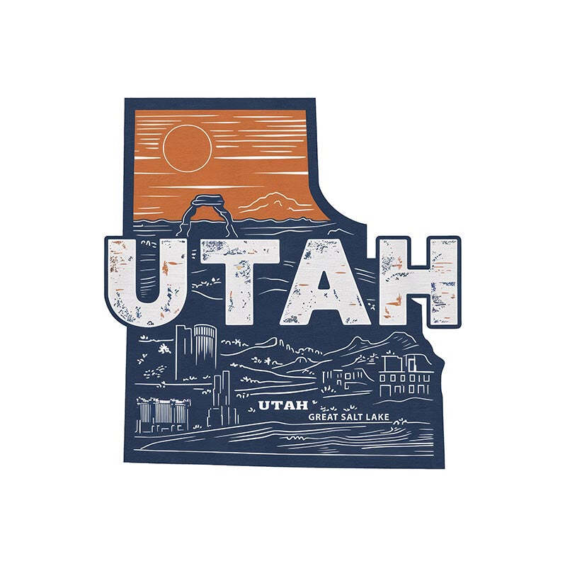 Retro Vinyl State Sticker – Utah