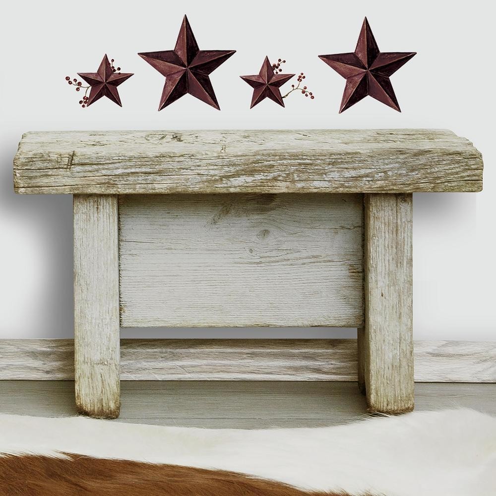 STARS & BERRIES WALL DECALS Country Kitchen Stickers Rustic Folk Primitive Decor