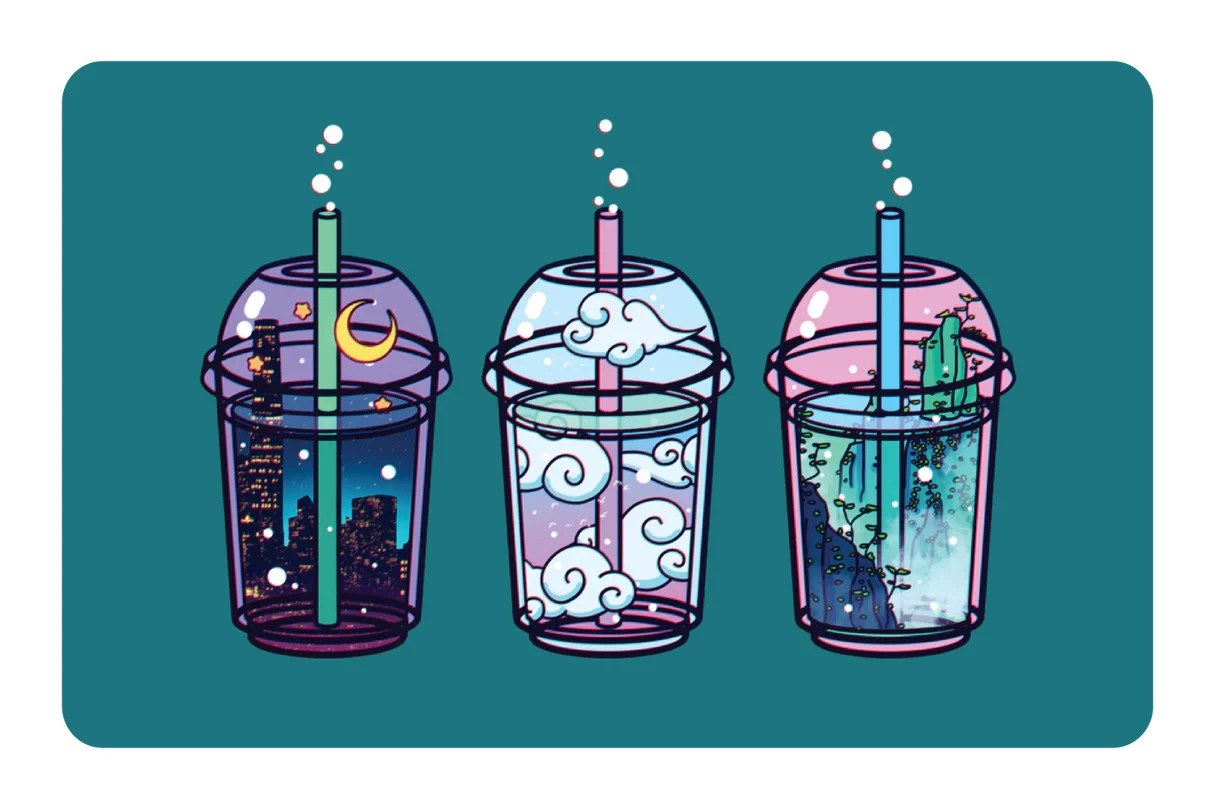 Magic Beverages Whimsical Potion Card Skin 2 Pack Fantasy Elixir Novelty Decal++