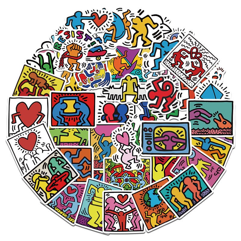 100pcs Waterproof Keith Haring Stickers, Artist STICKERS