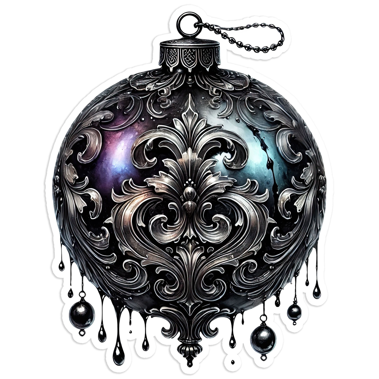 Purple Blue Goth Ornament – Vinyl Decal Sticker – Car Window Laptop – #1473