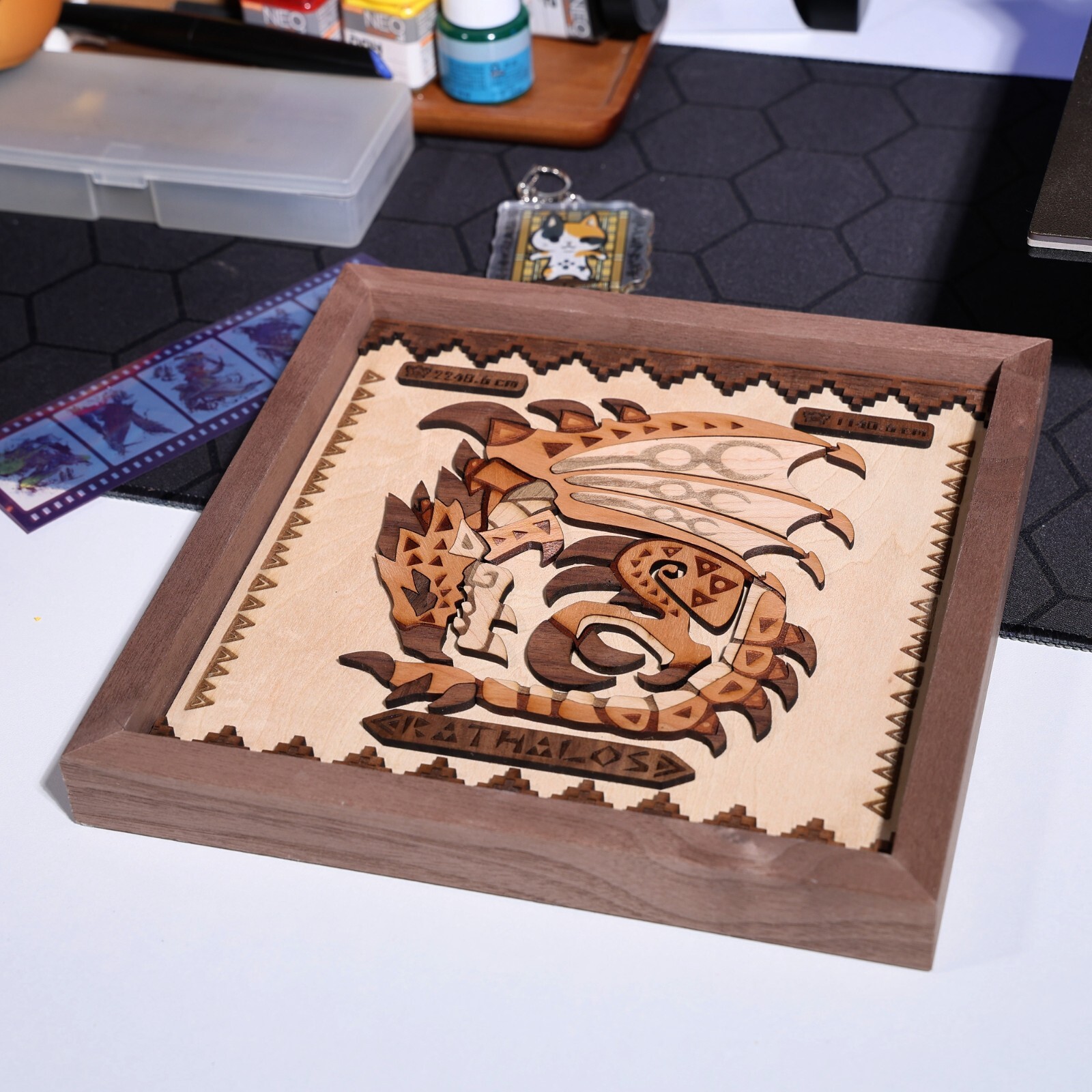 Handcrafted Rathalos Wooden Artwork | Perfect Gift for Monster Hunter Fans Gift