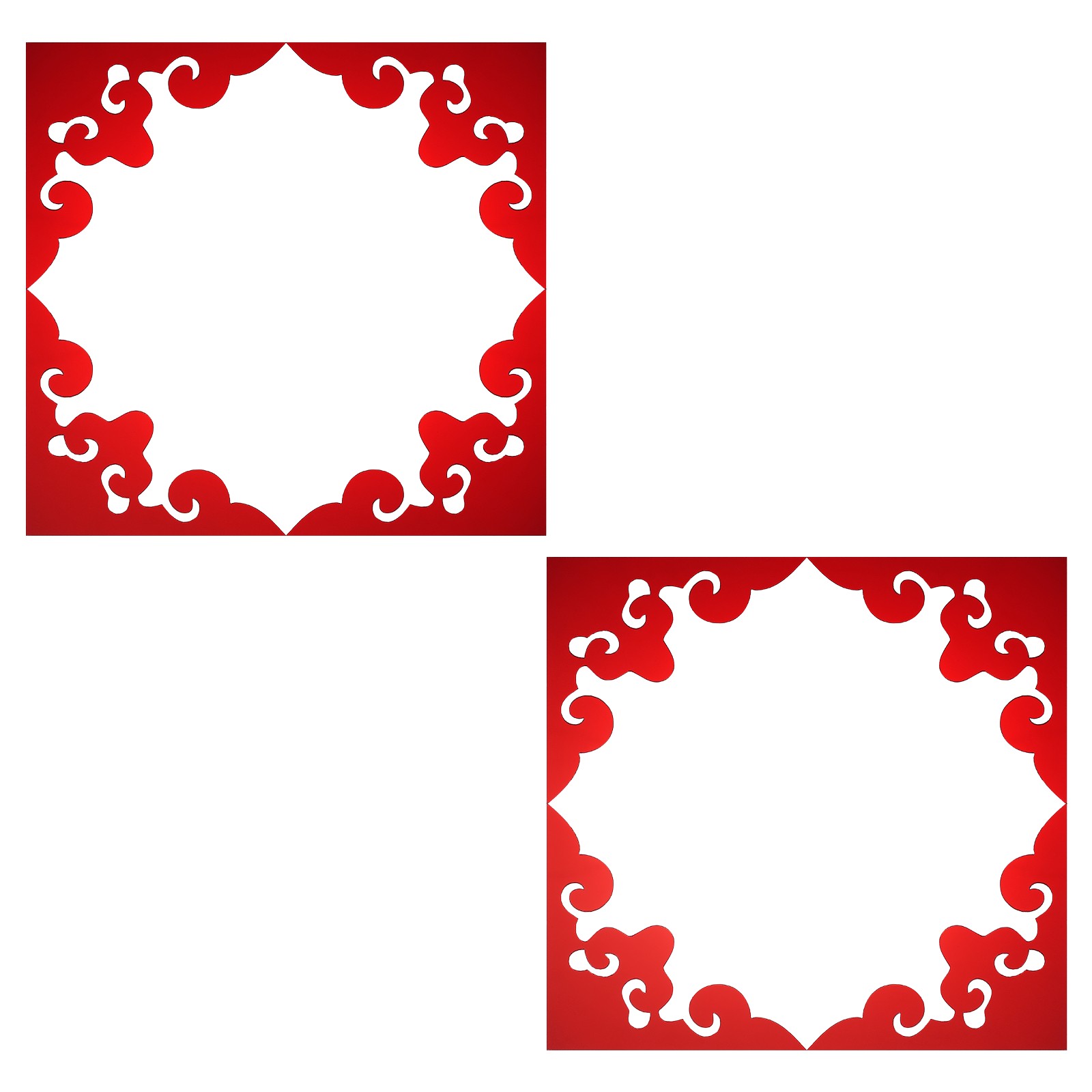 8Pcs Corner Decorative Pattern Hollow Mirror Wall Stickers(Wine Red, 4×4")