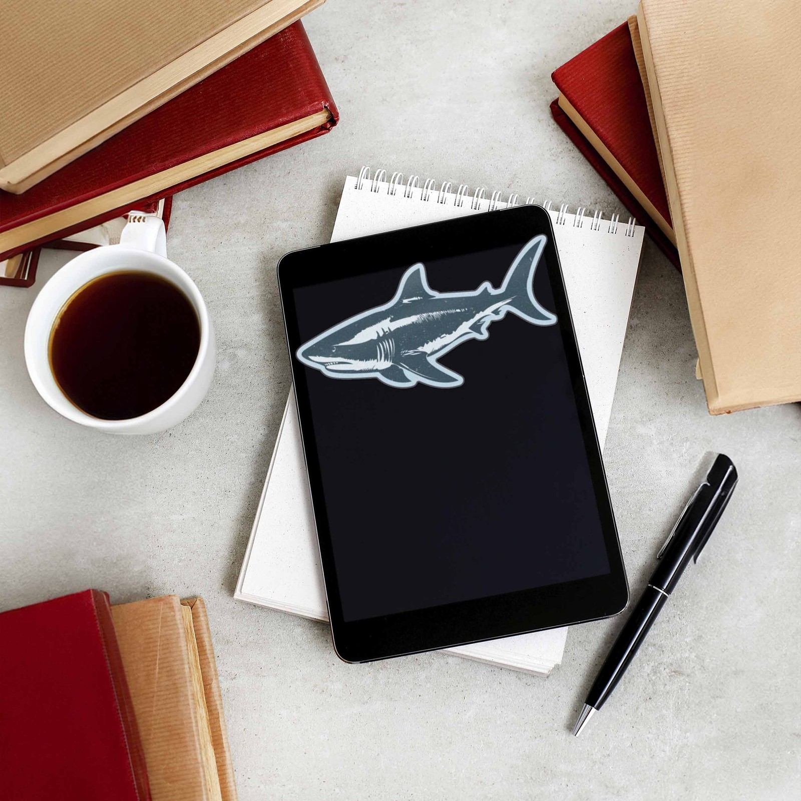 Shark Sticker – Cool Ocean Beach Decal for Laptop & Hydroflask Water Bottle