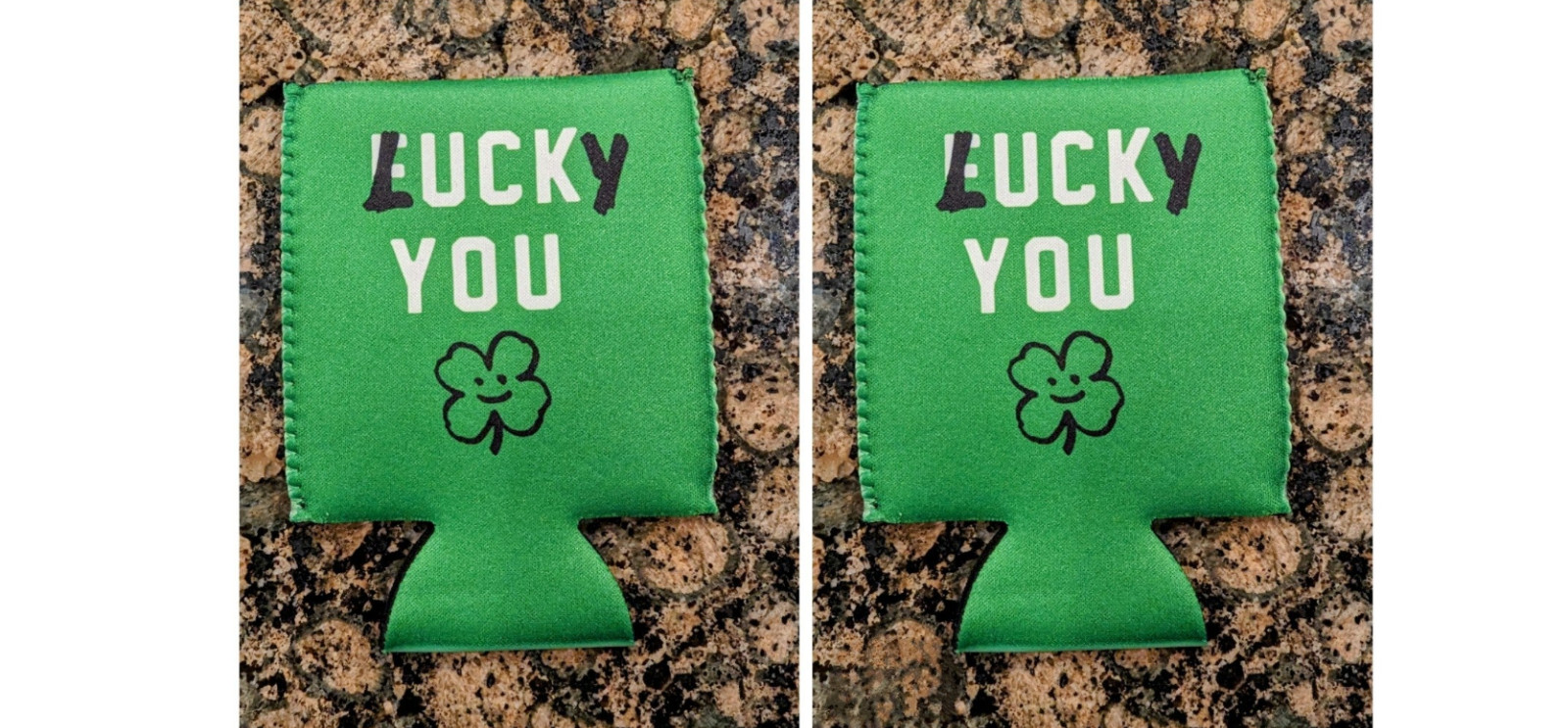 2 St Patrick's Day lucky Beer pop soda can koozie cooler river camping kayaking