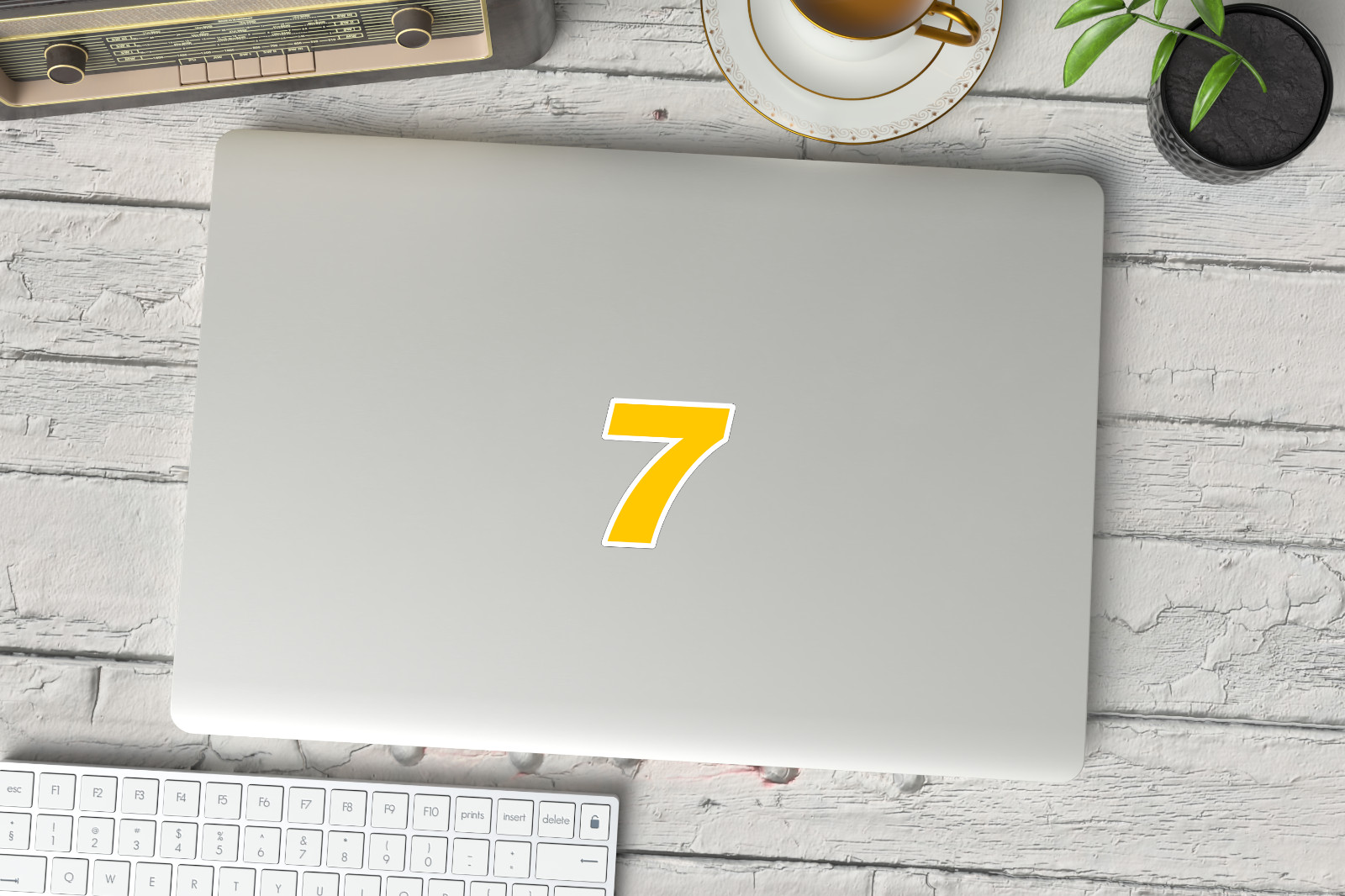 NEW- For Lucky NUMBER 7 Vinyl Sticker Decal 3 x 3.5 INCHES