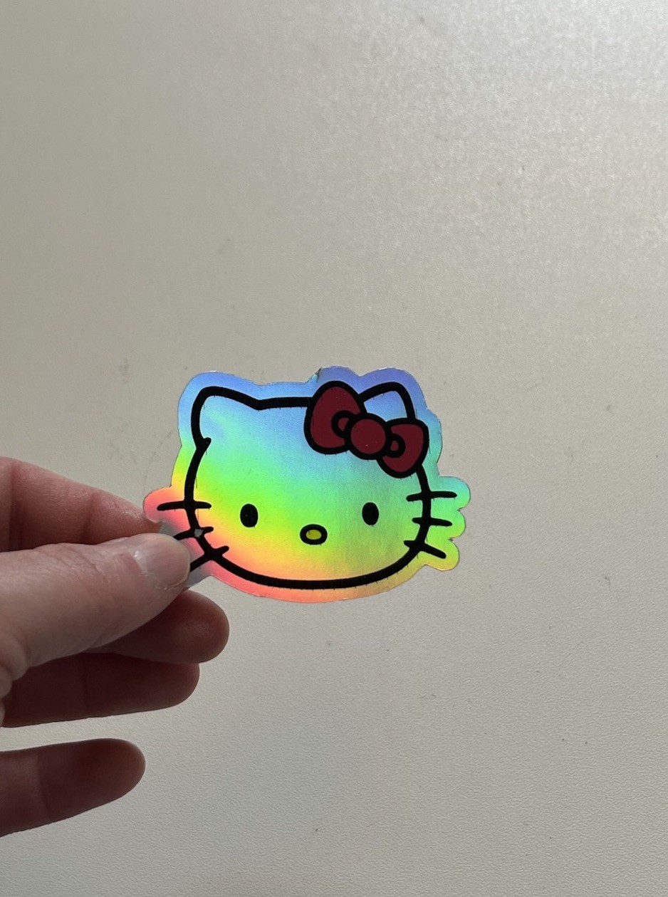 Hello Kitty 2.5 Inch Holographic Waterproof Sticker