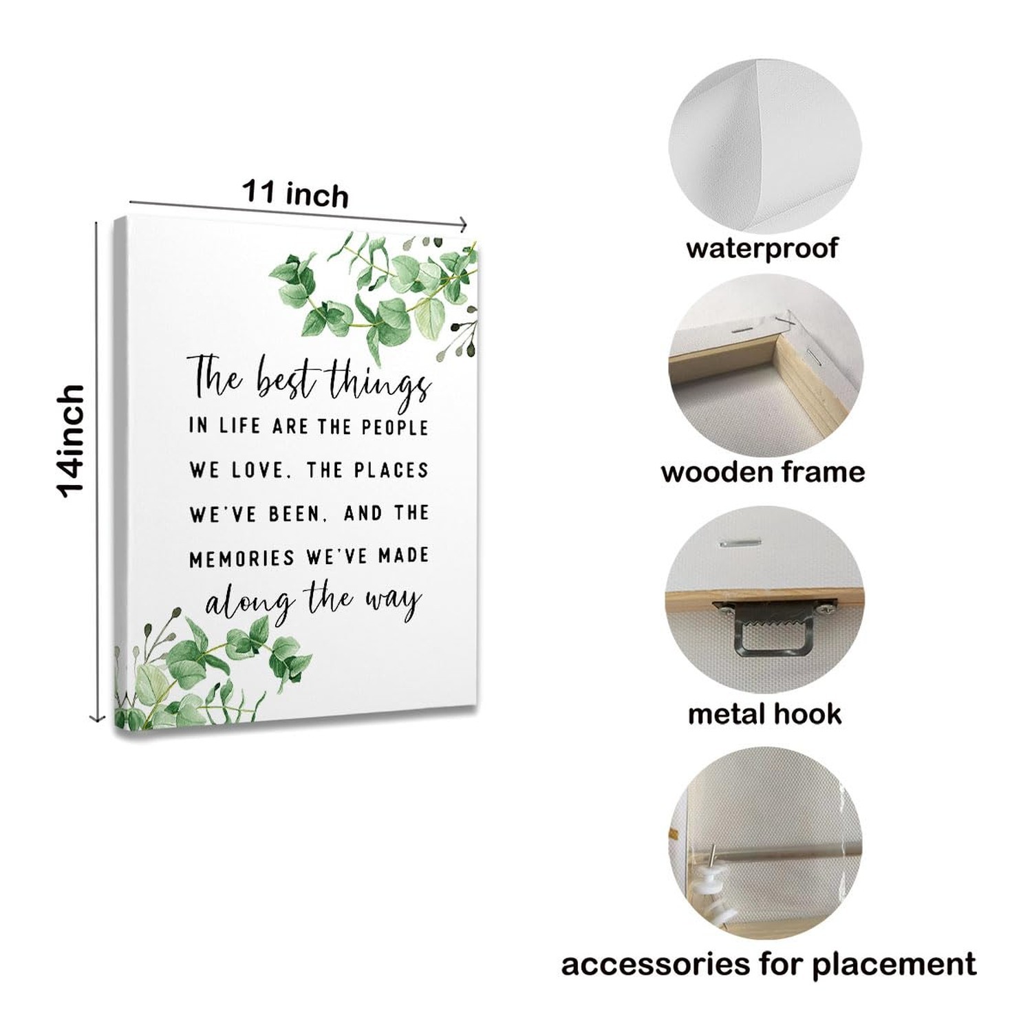 Inspirational Quotes The Best Things In Life Framed Canvas Wall Art Decor 11