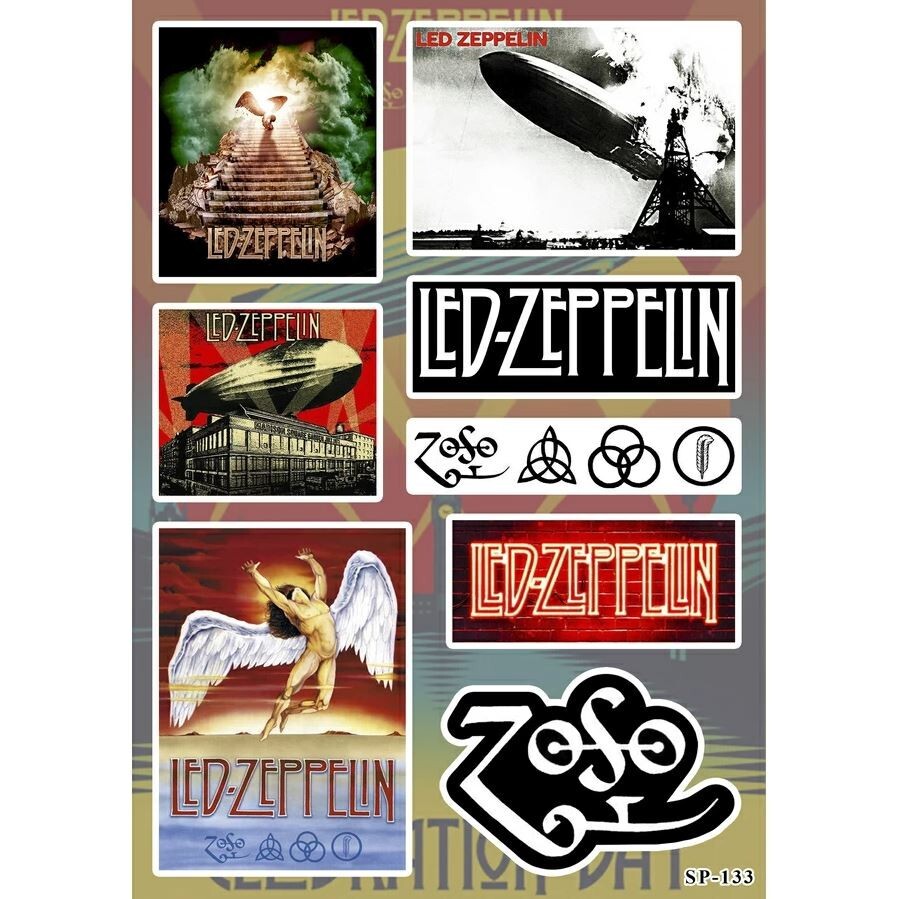 Led Zeppelin Sticker Pack | English Hard Blues Folk Rock Heavy Metal Band Logo