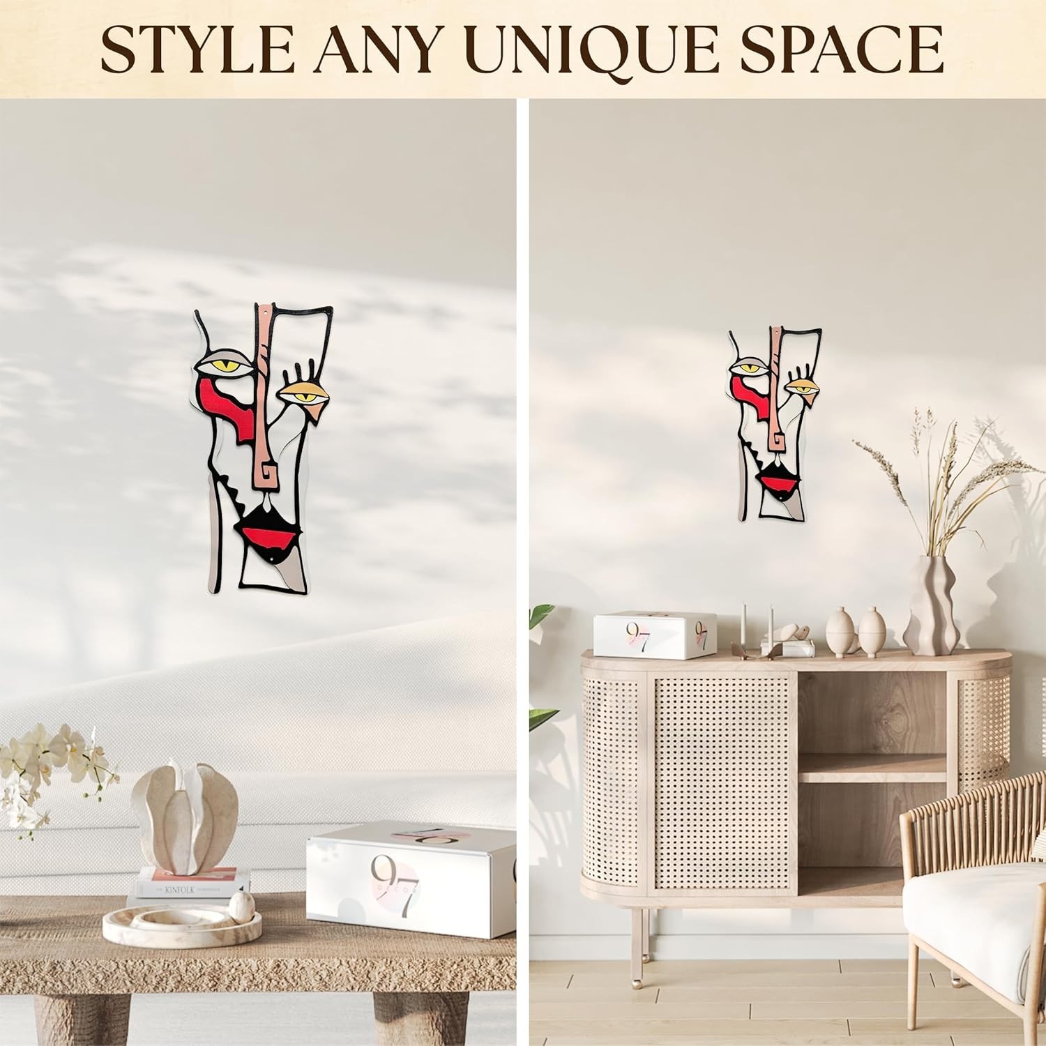Minimalist Metal Wall Art for Living Room – Pablo Picasso Wall Art Abstract Scul