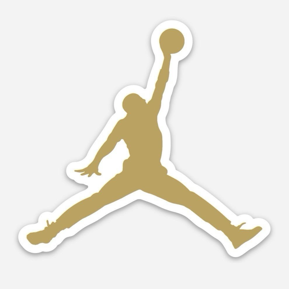 6x NIKE AIR JORDAN 3” JUMPMAN LOGO STICKER GOLD FLIGHT DECAL BUNDLE NBA MICHAEL