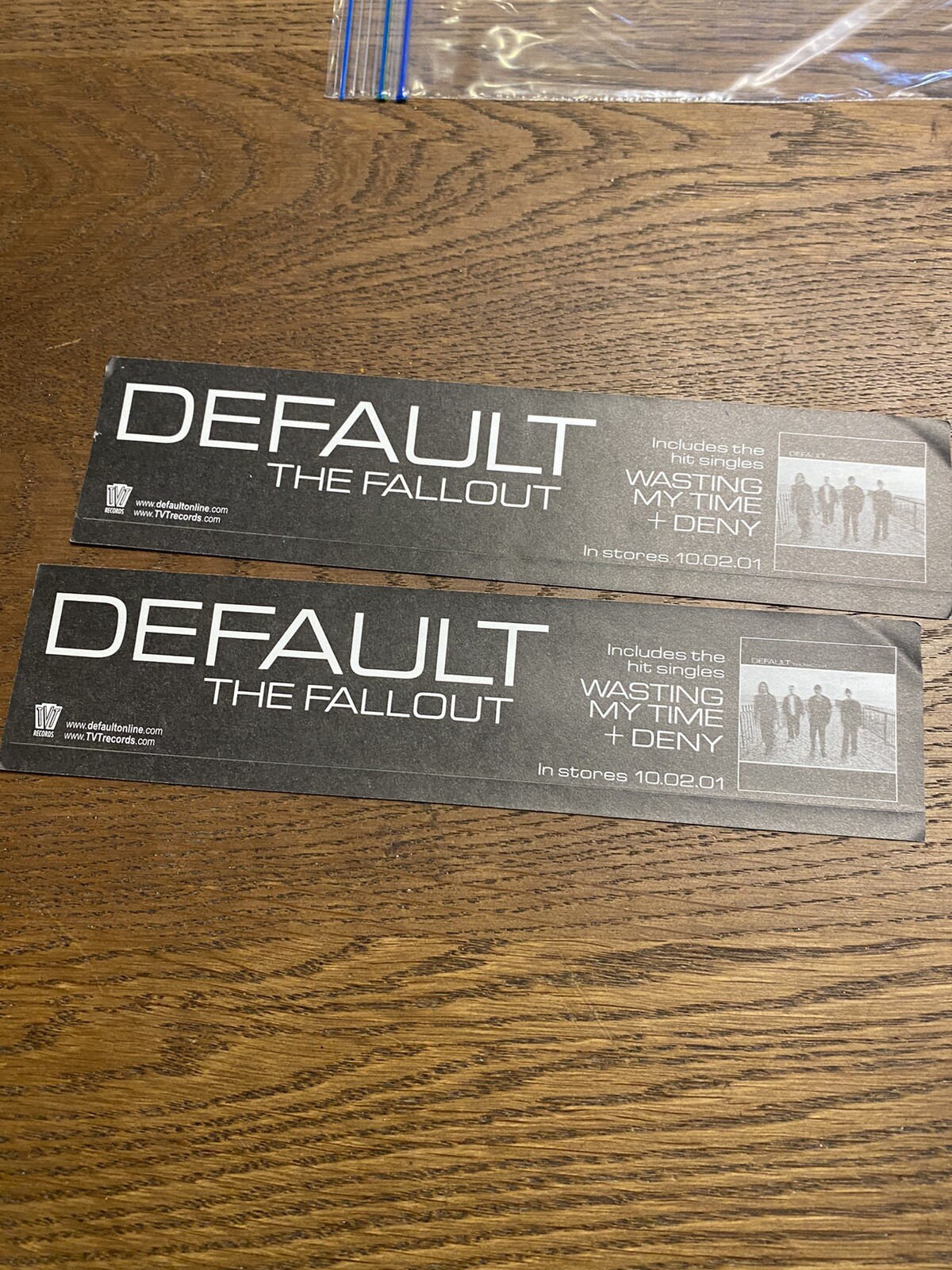 Vintage Default The Fallout 2001 Promo Sticker RARE NEW 9” Rock Band Lot Of 2