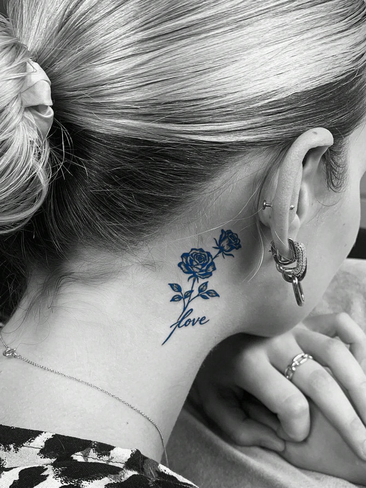 Y2k Semi-permanent Fingerprint Tattoo Stickers, 1-2 Weeks Lasting Love Rose Flow