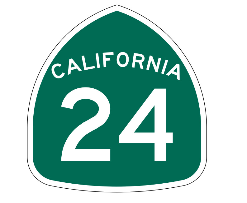 California State Route 24 Sticker Decal R1130 Highway Sign