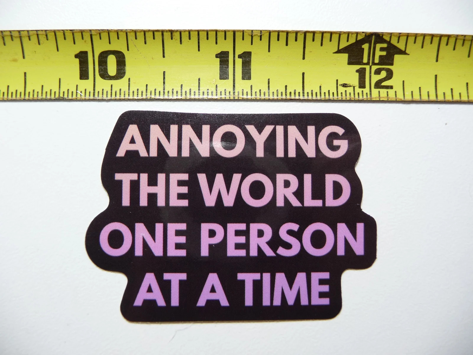 ANNOYING WORLD ONE PERSON AT A TIME SMALL STICKER DECAL FUNNY SARCASTIC SARCASM