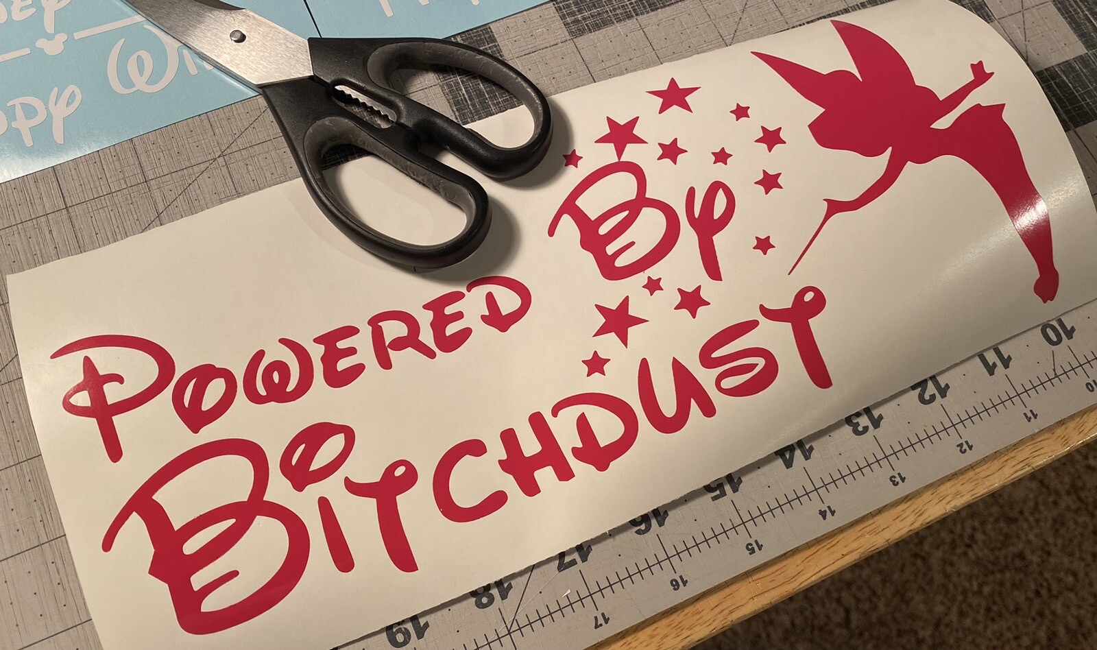 Vinyl Decal for Window – Powered by Bitchdust (Disney Tinkerbell)