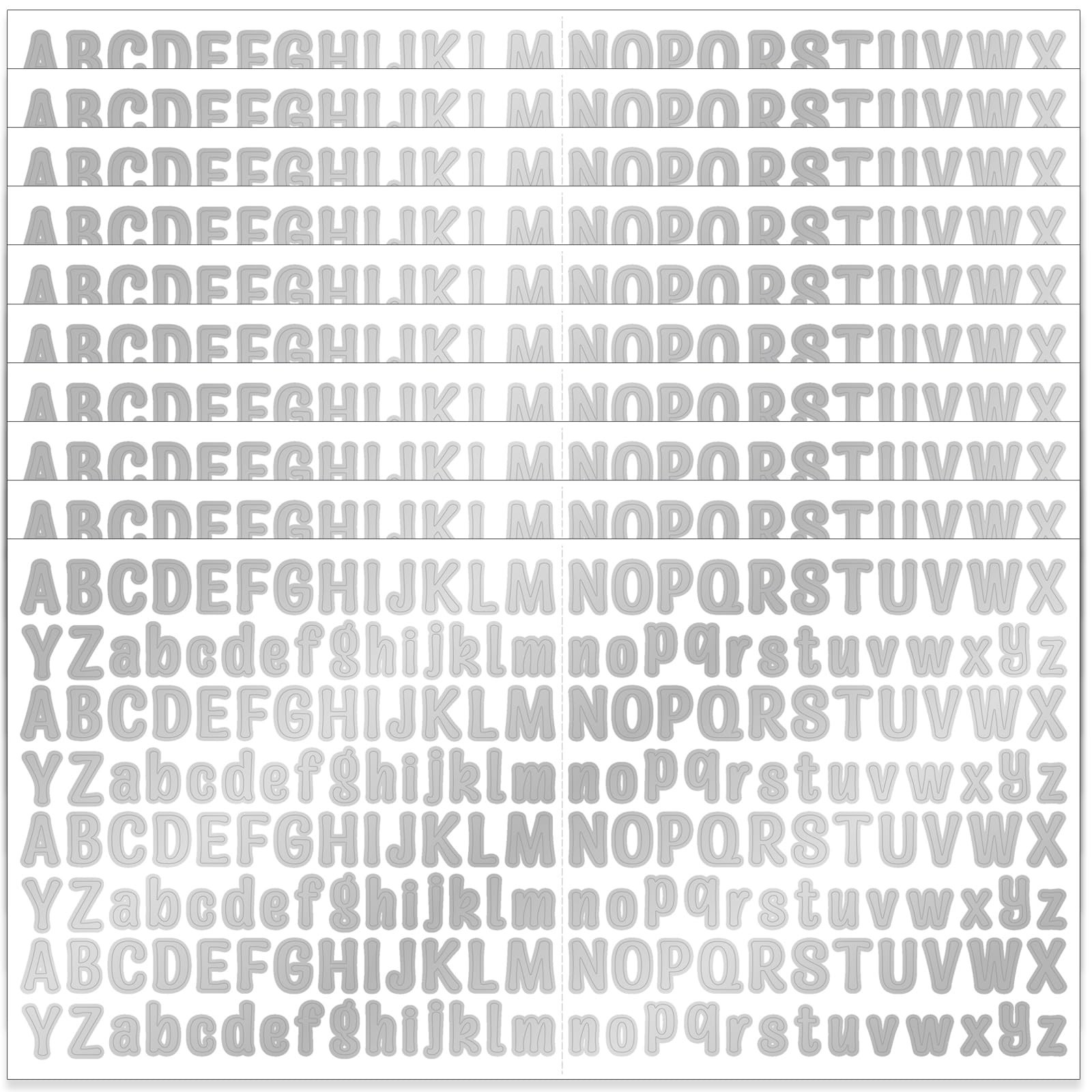 2080 Pieces 10 Sheets Silver Small Letter Stickers, 1/2 Inch Self Adhesive Al…