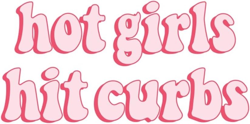 Hot Girls Hit Curbs Vinyl Sticker Funny Decal Car Laptop 7.3"x3.5"
