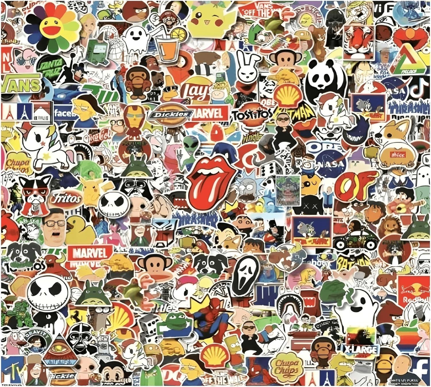 100PCS Waterproof Vinyl Sticker Pack Random Cute Funny Decals for Bottles Laptop