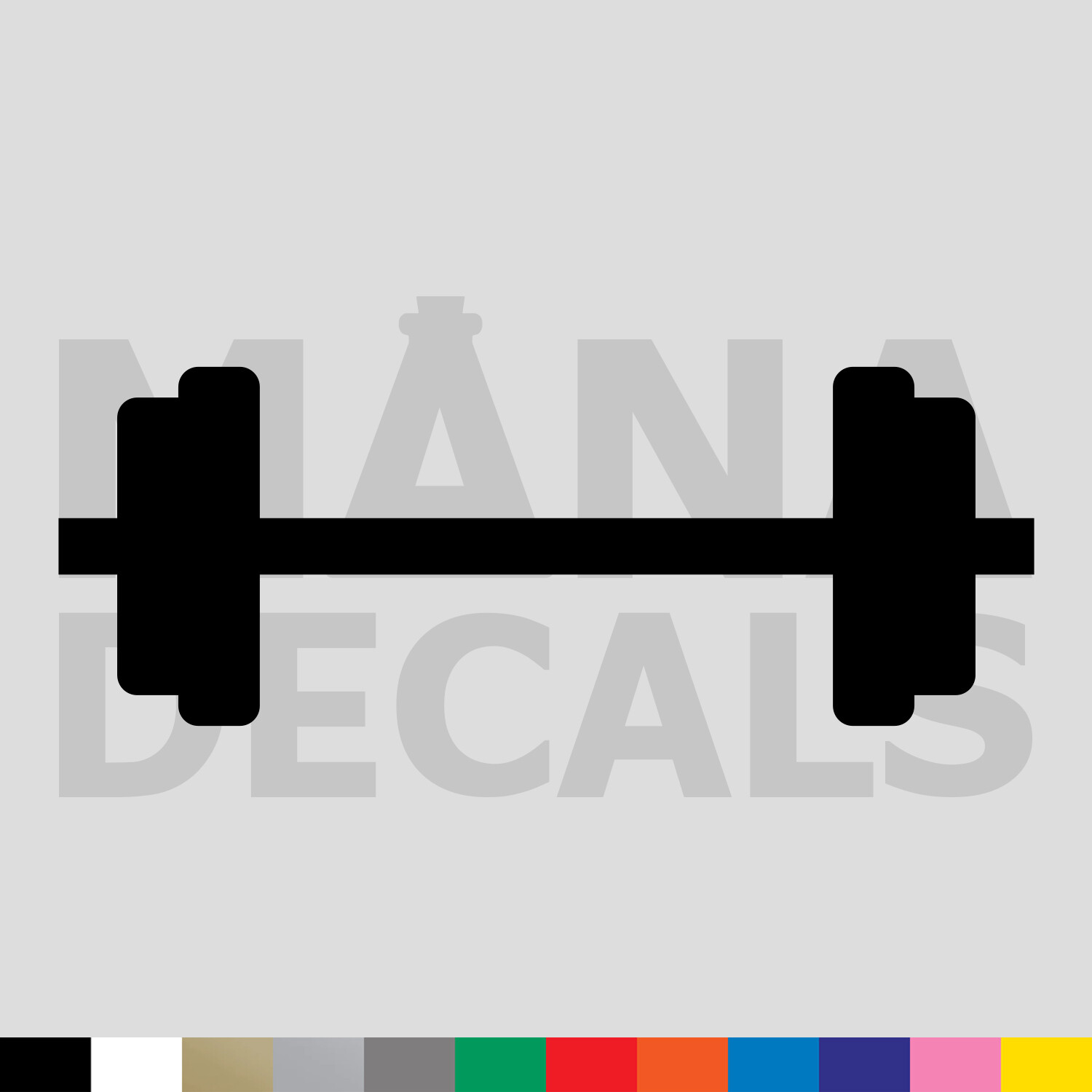 Barbell Vinyl Die Cut Decal Sticker – Weight Lifting Bar Gym Exercise Strength