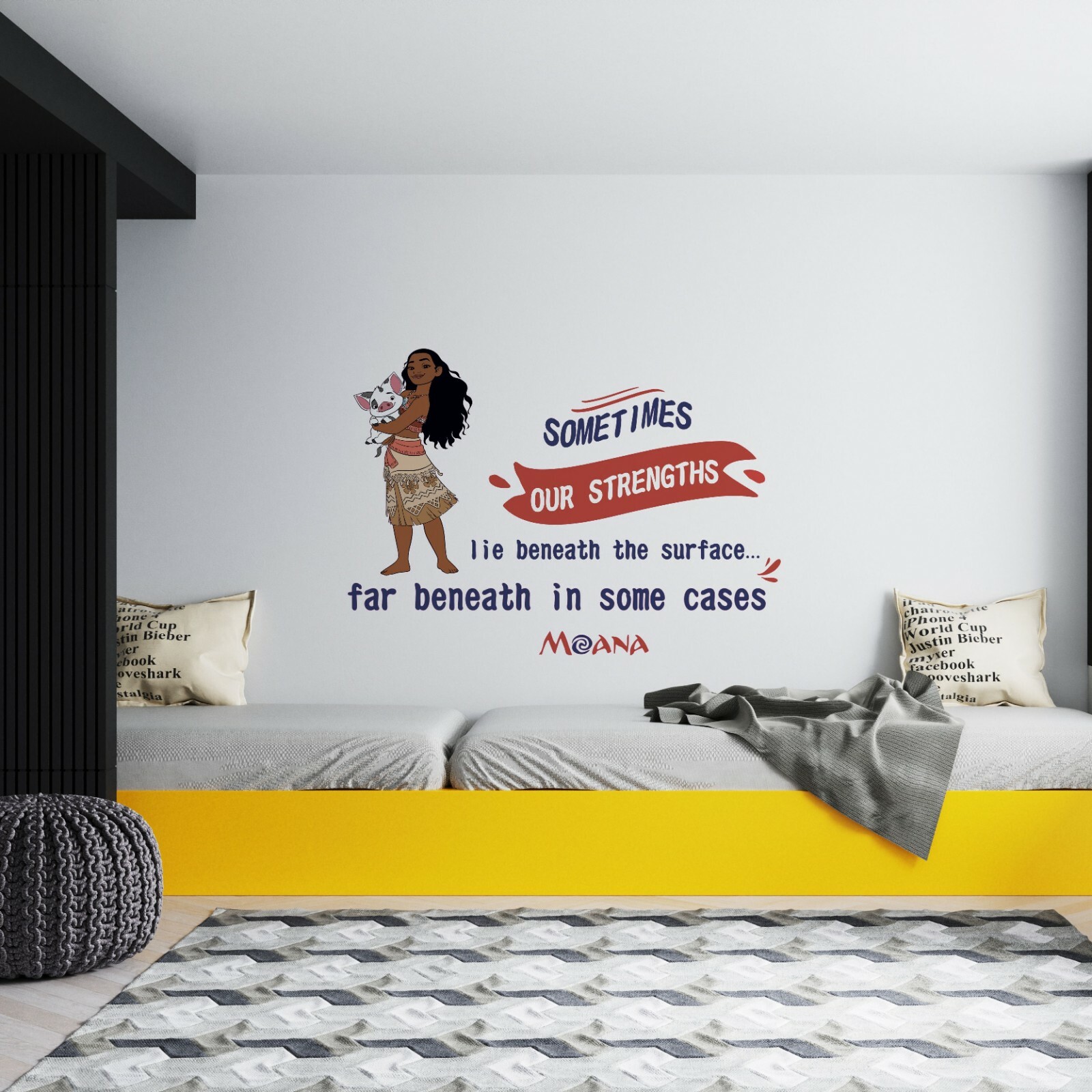 Inspirational Moana Quotes Wall Decal Design – Home Kids Bedroom Decor Sticker