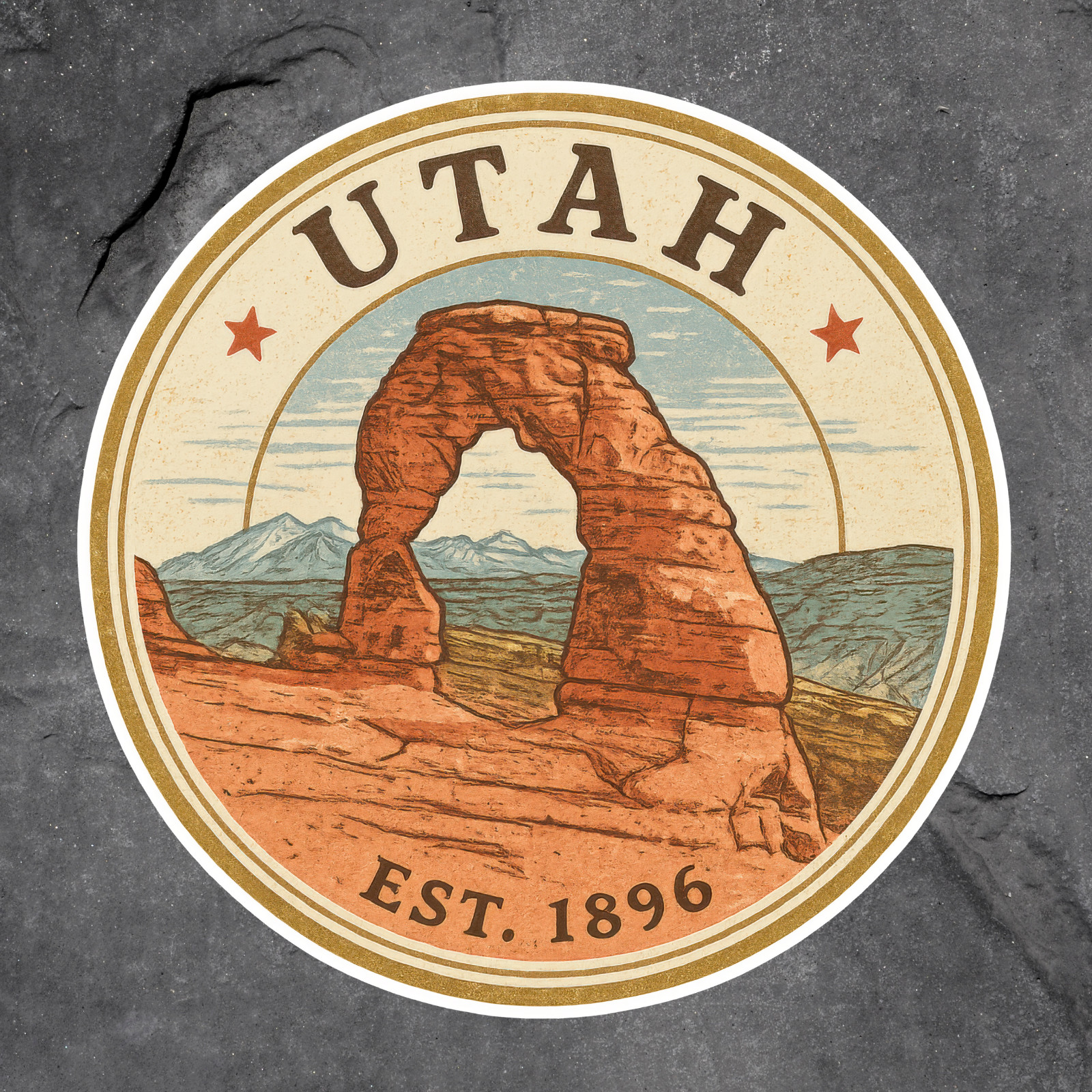 Utah Arches Sticker Vinyl Decal National Park Desert Landscape Vintage