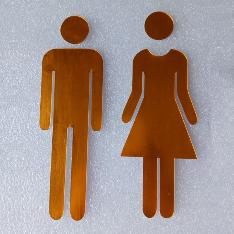 Boys/Girls Toilet Sign Wall Self-adhesive Sticker Acrylic 20 * 6.5cm 1 Pair