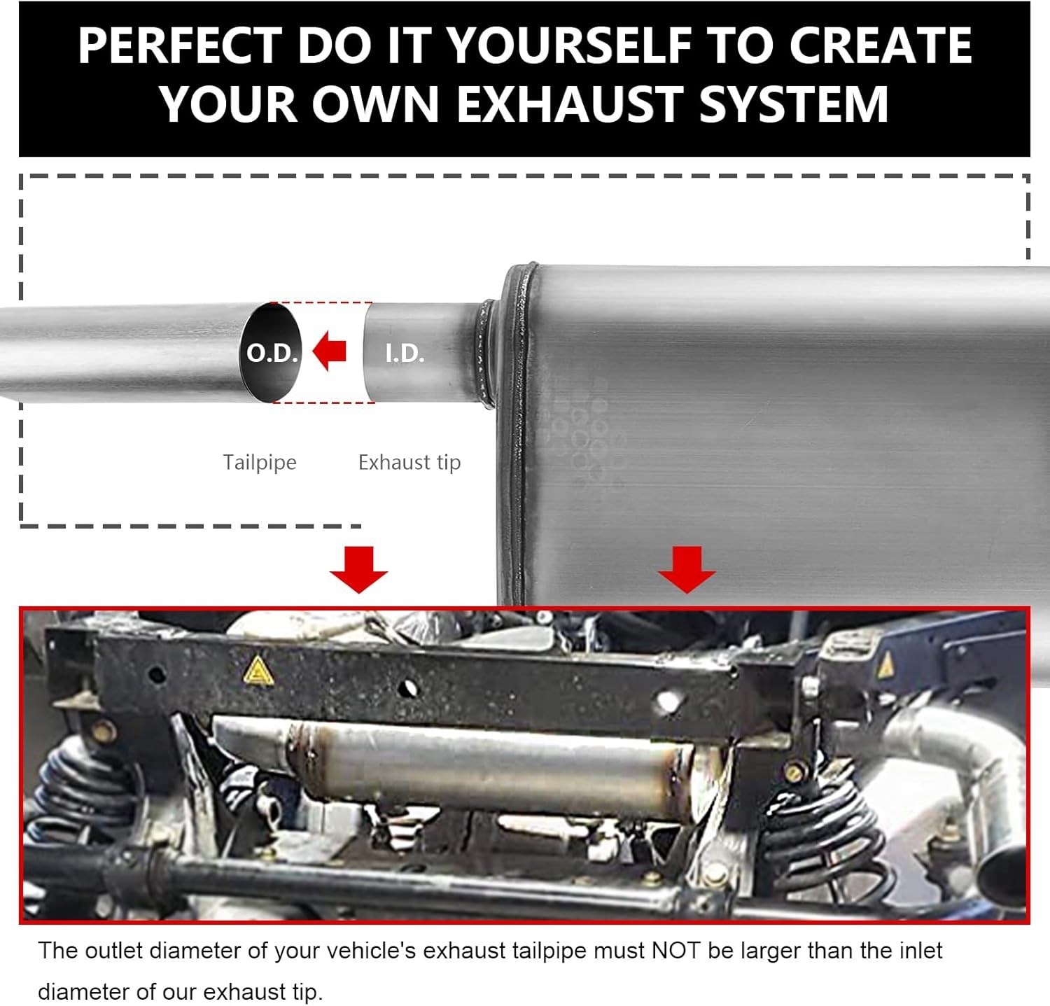 2in Universal Stainless Steel Muffler Resonator – Deep Performance Tone for Cars