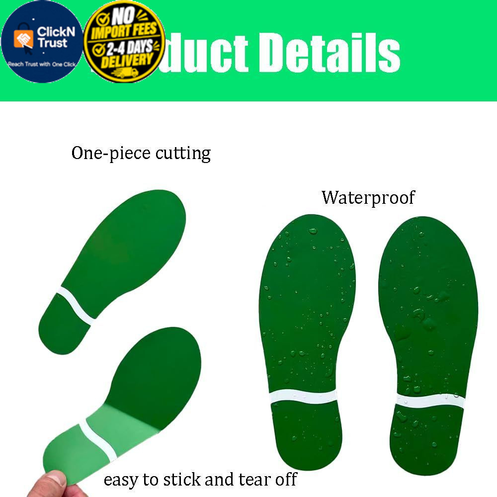 30 Pairs 60 Prints Colorful Footprints 7″ Shoe Stickers 2.75×7.08in,
