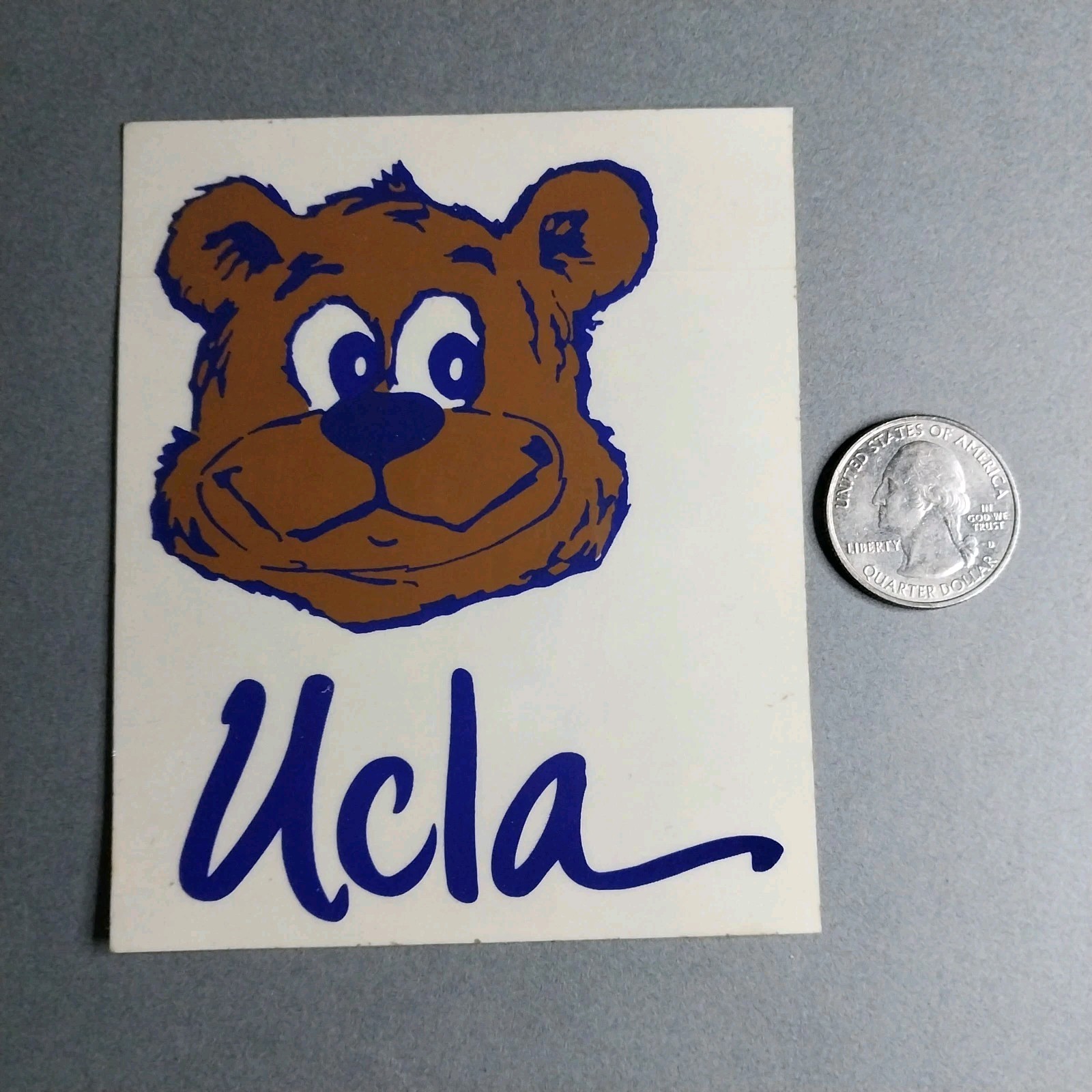 Vintage UCLA Bruins Mascot Transparent Sticker Decal 3 7/8" x 3 1/4" California