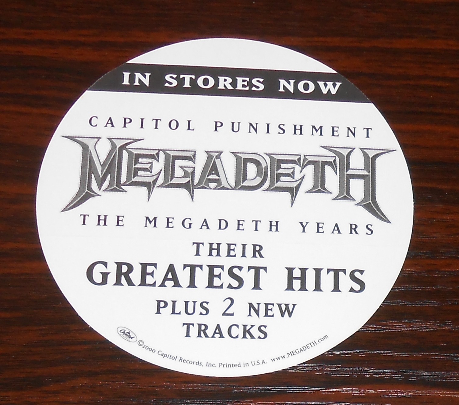 Megadeth Capitol Punishment Sticker Promo 4.5”