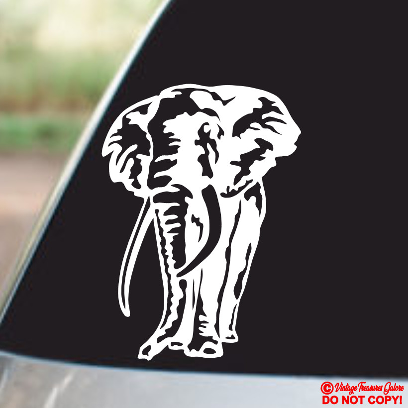 ELEPHANT Vinyl Decal Sticker Car Window Wall Bumper LOVE AFRICA SAFARI ANIMAL
