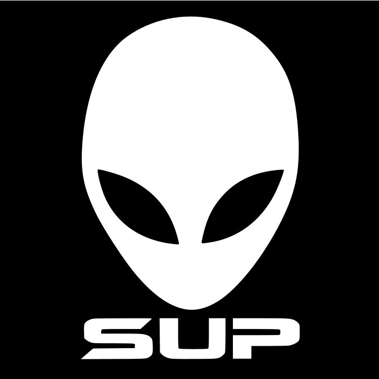 Alien Head SUP Vinyl Decal Sticker – UFO Area 51 Extraterrestrial Sci‑Fi Truck