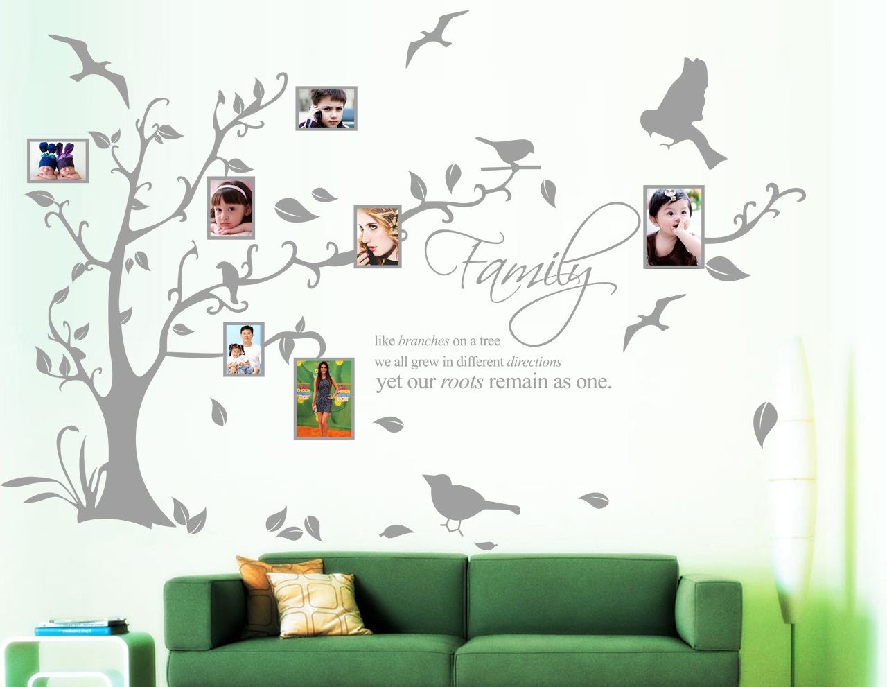 Our Family Tree Like Branches Photo Frame Wall Sticker Decal Vinly UK RUI153